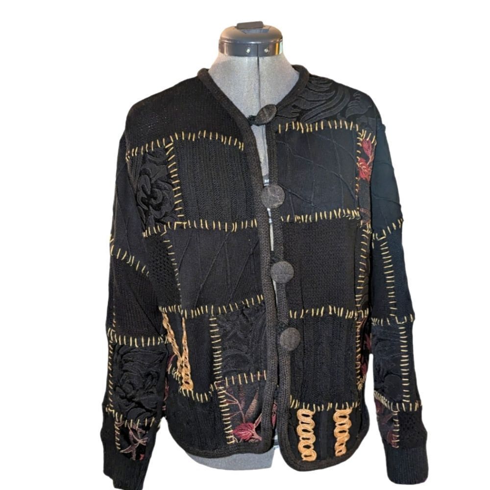 Sandy Starkman vintage black patchwork jacket